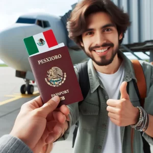 hombre mexicano con pasaporte