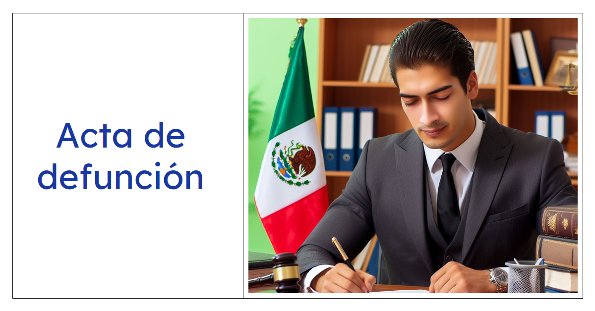 abogado mexicano en su escritorio firmando papeles